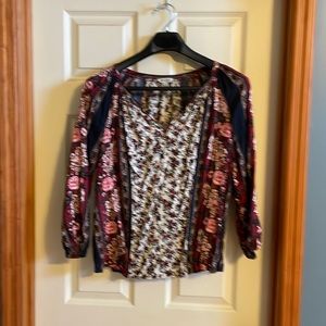 Lucky Brand floral blouse size L